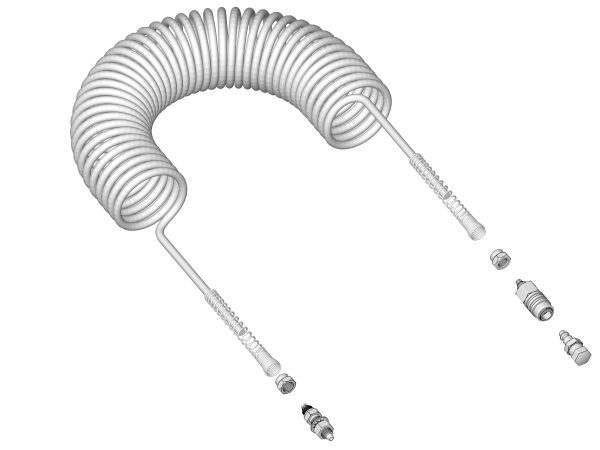 Kit tube en spirale avec valve de couplage VI